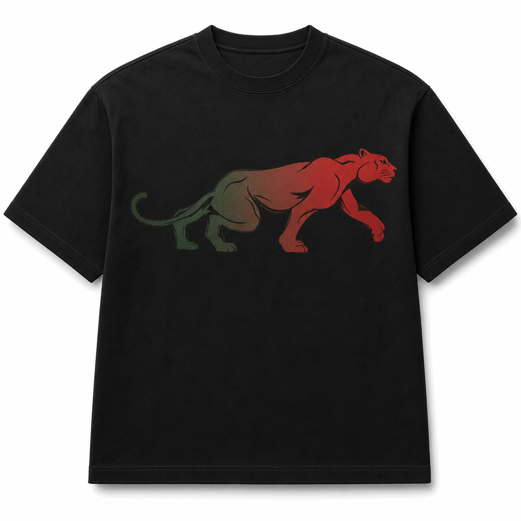 Heavyweight Panther T-Shirt - Black