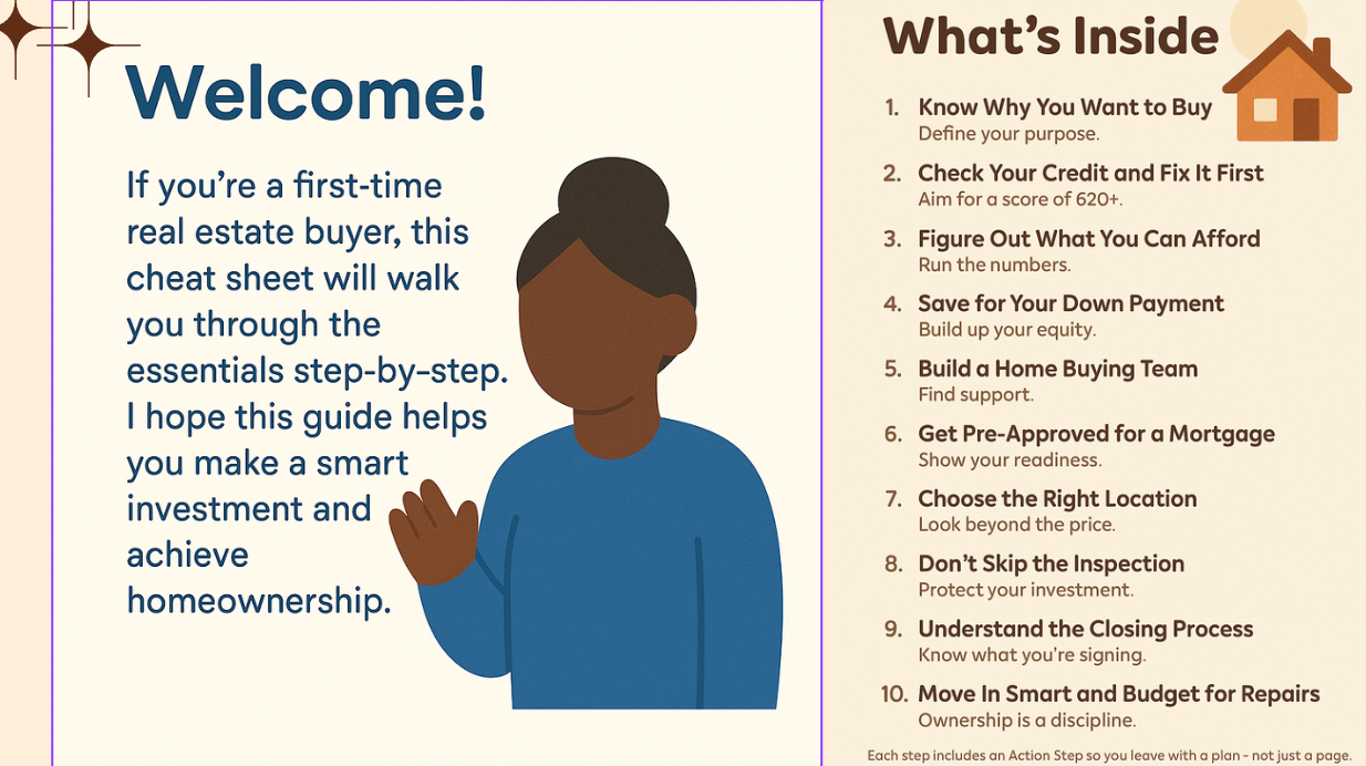 Dr. Boyce Cheat Sheet: Buying Your First Real Estate Property