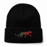 Panther Knit Beanie - Black