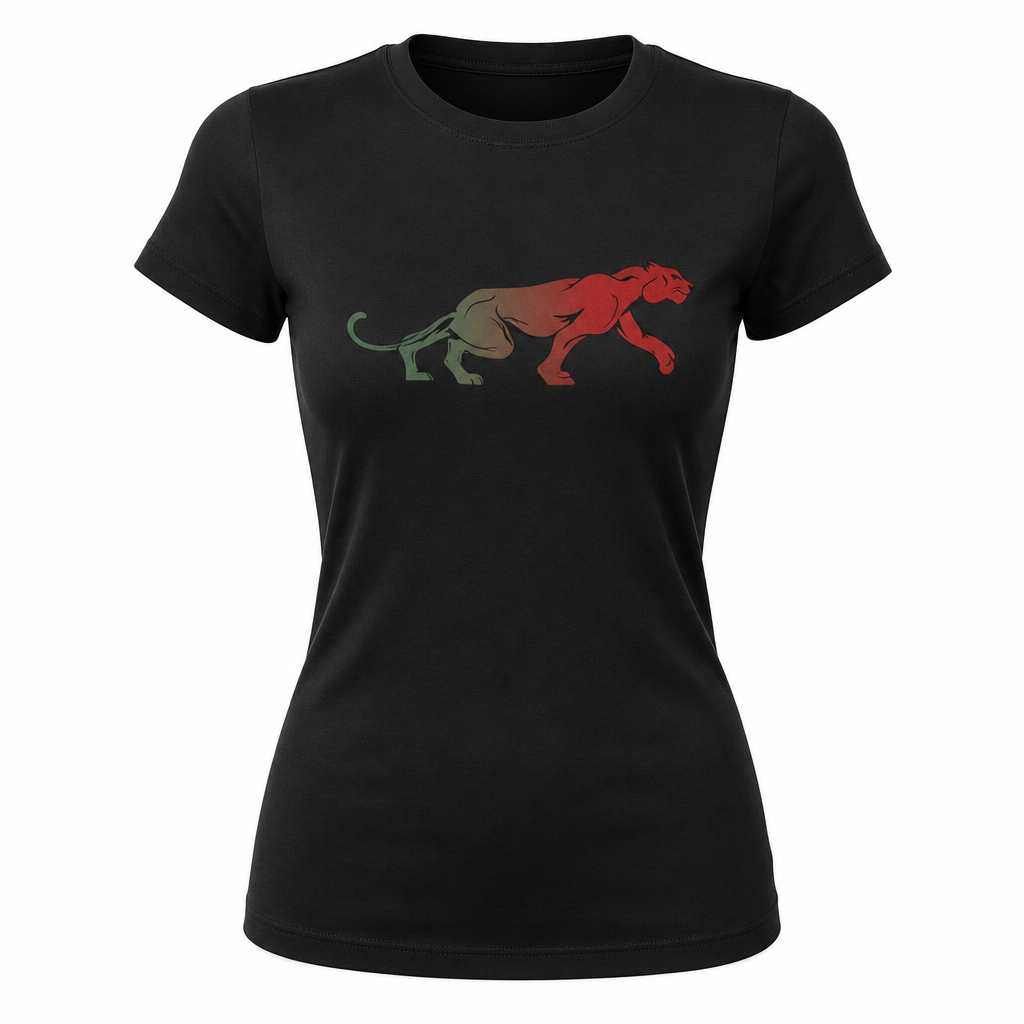 Women's Panther V-Neck T-Shirt - Black
