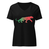 Women's Panther V-Neck T-Shirt - Black